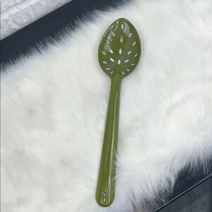 Vintage Metal Green Slotted Spoon